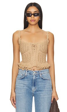 MAJORELLE Taissa Corset Top in Natural from Revolve.com | Revolve Clothing (Global)