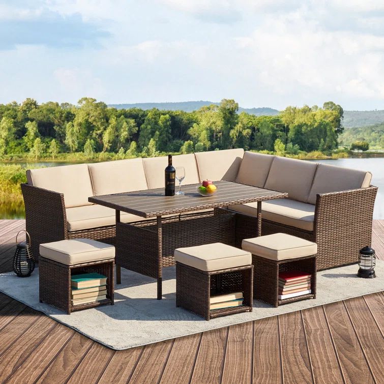 9 - Person Outdoor Seating Group with Cushions | Wayfair North America