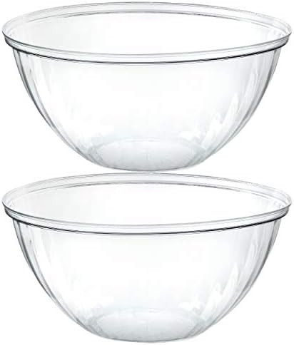 Plasticpro Disposable Round Crystal Clear Serving Bowls, Party Snack or Salad Bowl, Plastic Clear Ch | Amazon (US)