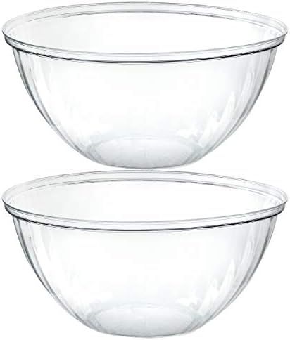 Plasticpro Disposable Round Crystal Clear Serving Bowls, Party Snack or Salad Bowl, Plastic Clear Ch | Amazon (US)