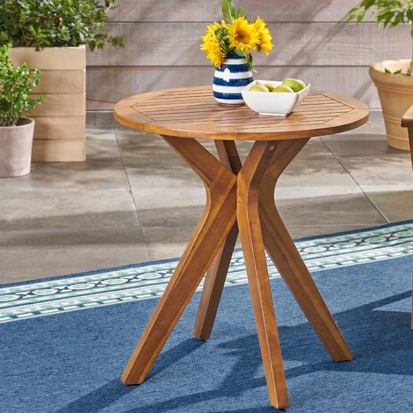 Pericles Acacia Solid Wood Bistro Table | Wayfair North America