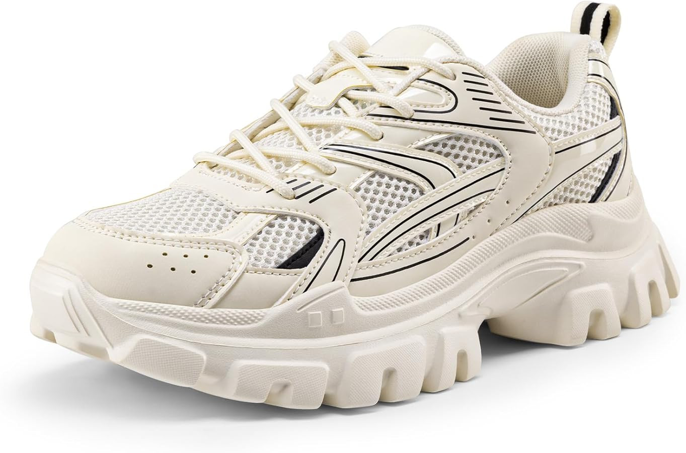 DREAM PAIRS Chunky Fashion Sneakers for Women, Women's Platform Bold Lace-Up Comfortable Sneakers | Amazon (US)