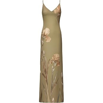 JW PEI Women's Iris Motif Satin Slip Gown | Amazon (US)