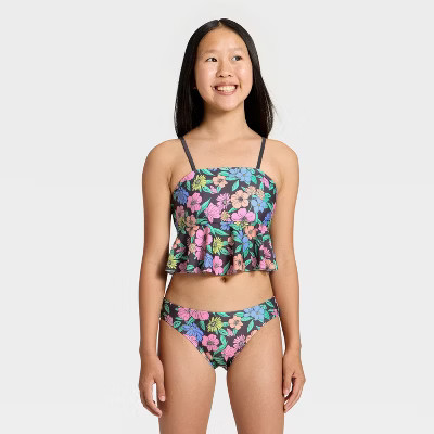 Girls' Floral Blossom Tankini Set - art class™ XL | Target