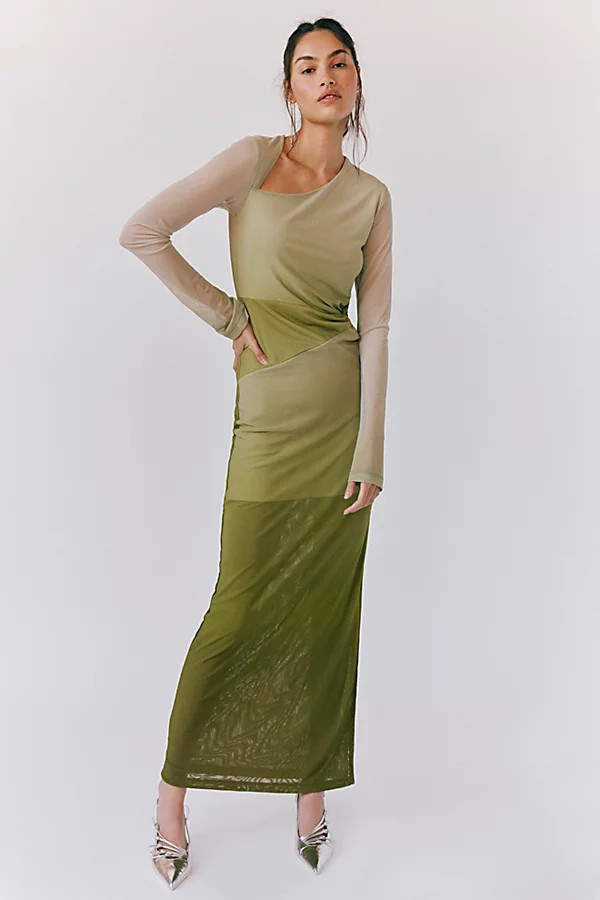 Saemdi Olive Mesh Maxi Dress | Free People (Global - UK&FR Excluded)
