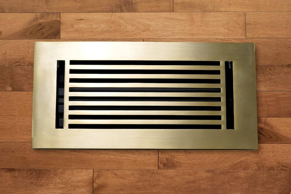 Madelyn Carter 2 x 10 Cast Aluminum Linear Bar Vent Cover - Brushed Brass (Overall: 3.75 x 11.5) | Amazon (US)