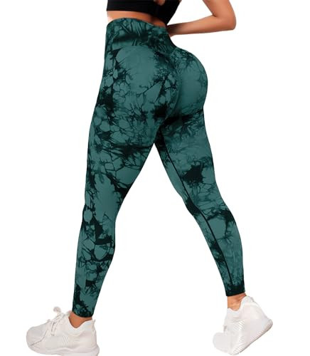 JGS1996 Tie Dye Leggings for Women Tummy Control High Waisted Scrunch Butt Lifting Seamless Workout Yoga Pants | Amazon (US)