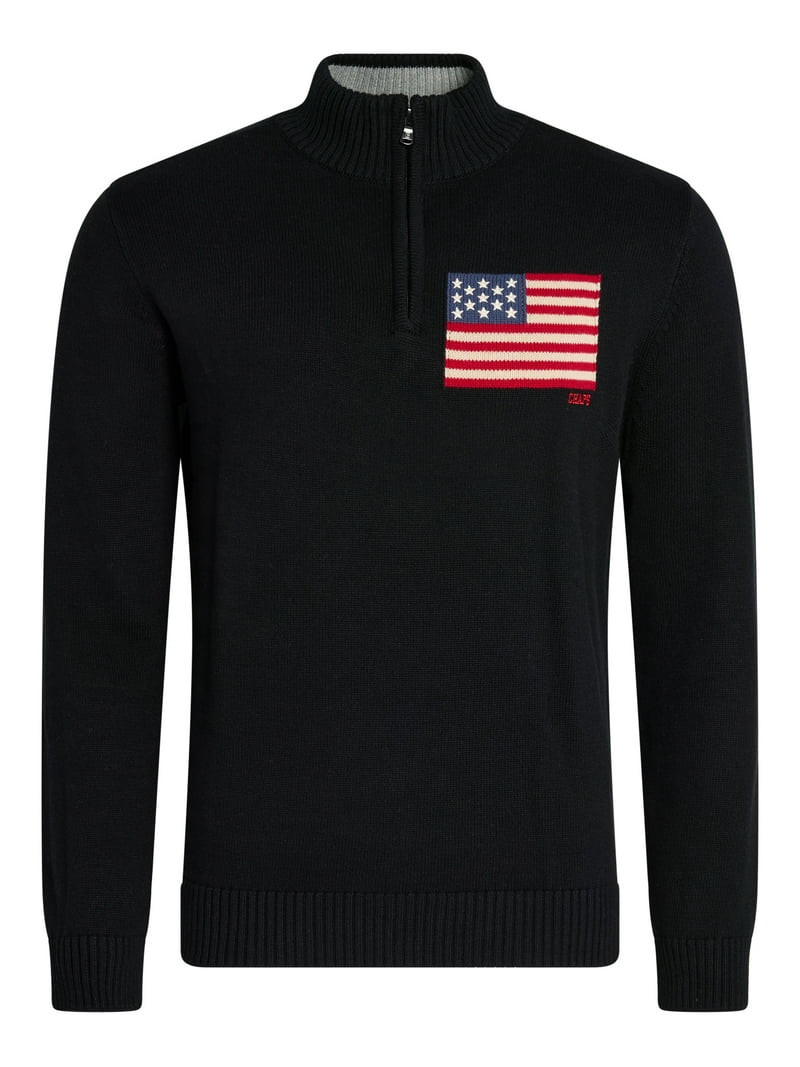 Chaps Men's & Big Men's Flag Quarter Zip Sweater, Sizes S-3XL | Walmart (US)