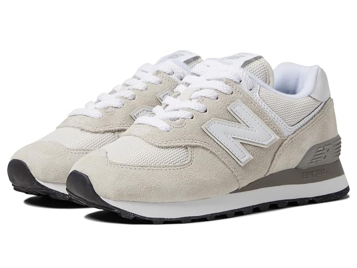 New Balance Classics 574 Core Women's Shoes Grey/White : 11 B - Medium, Leather/Synthetic/Textile | Zappos.com