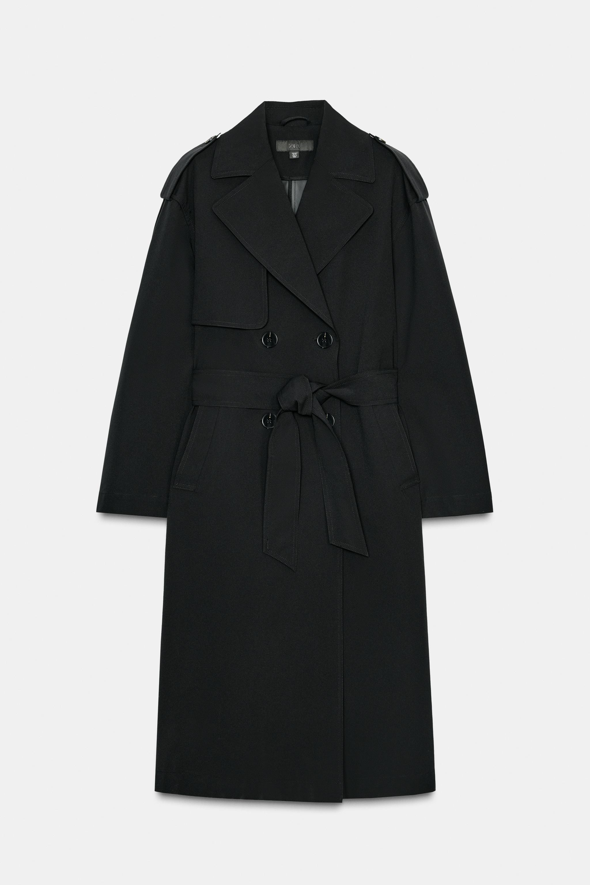 WINDPROOF WATER REPELLENT LONG TRENCH COAT WITH BELT | Zara UK