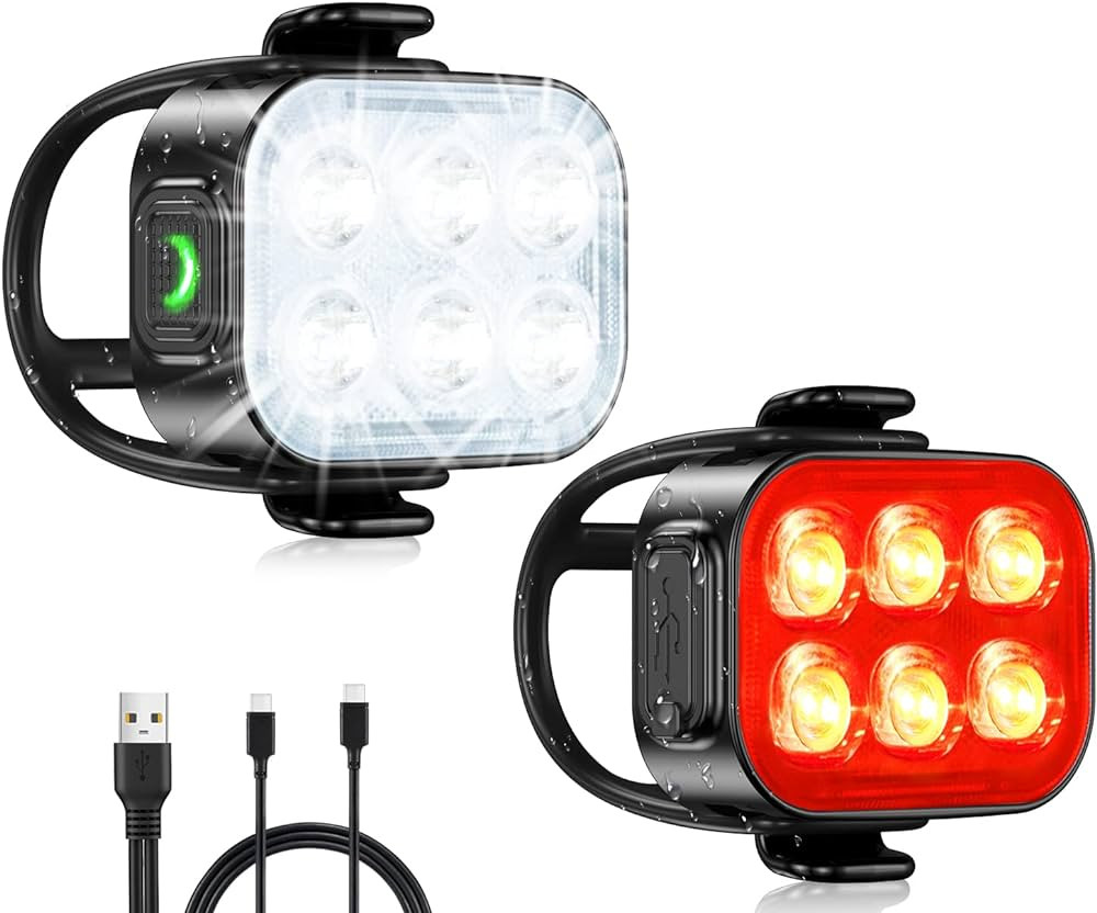 Bike Lights for Night Riding, USB Rechargeable Bike Lights Front and Back, Waterproof IP65 Bicycl... | Amazon (US)