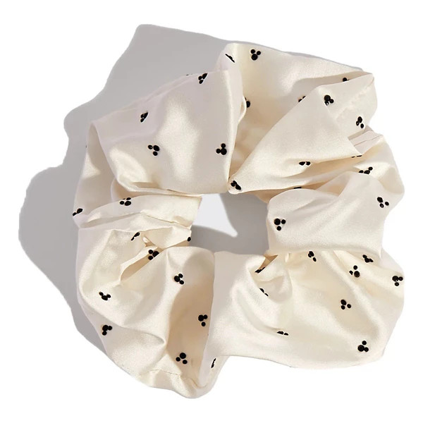 Kitsch & Mickey and Minnie Recycled Fabric Rhinestone Scrunchie Cream | Scheels