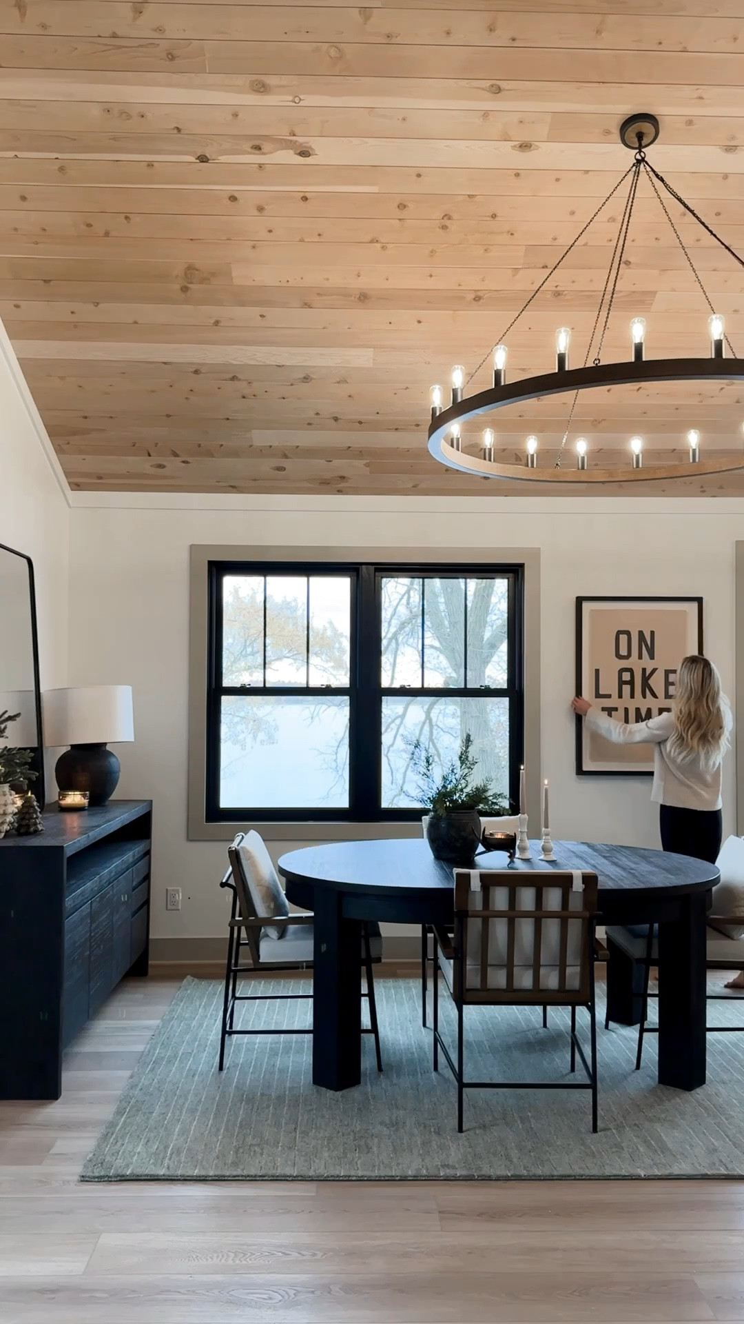 Rustic modern dining space in the guest house is ready for our holiday guests! 

#LTKVideo #LTKHome #LTKSeasonal