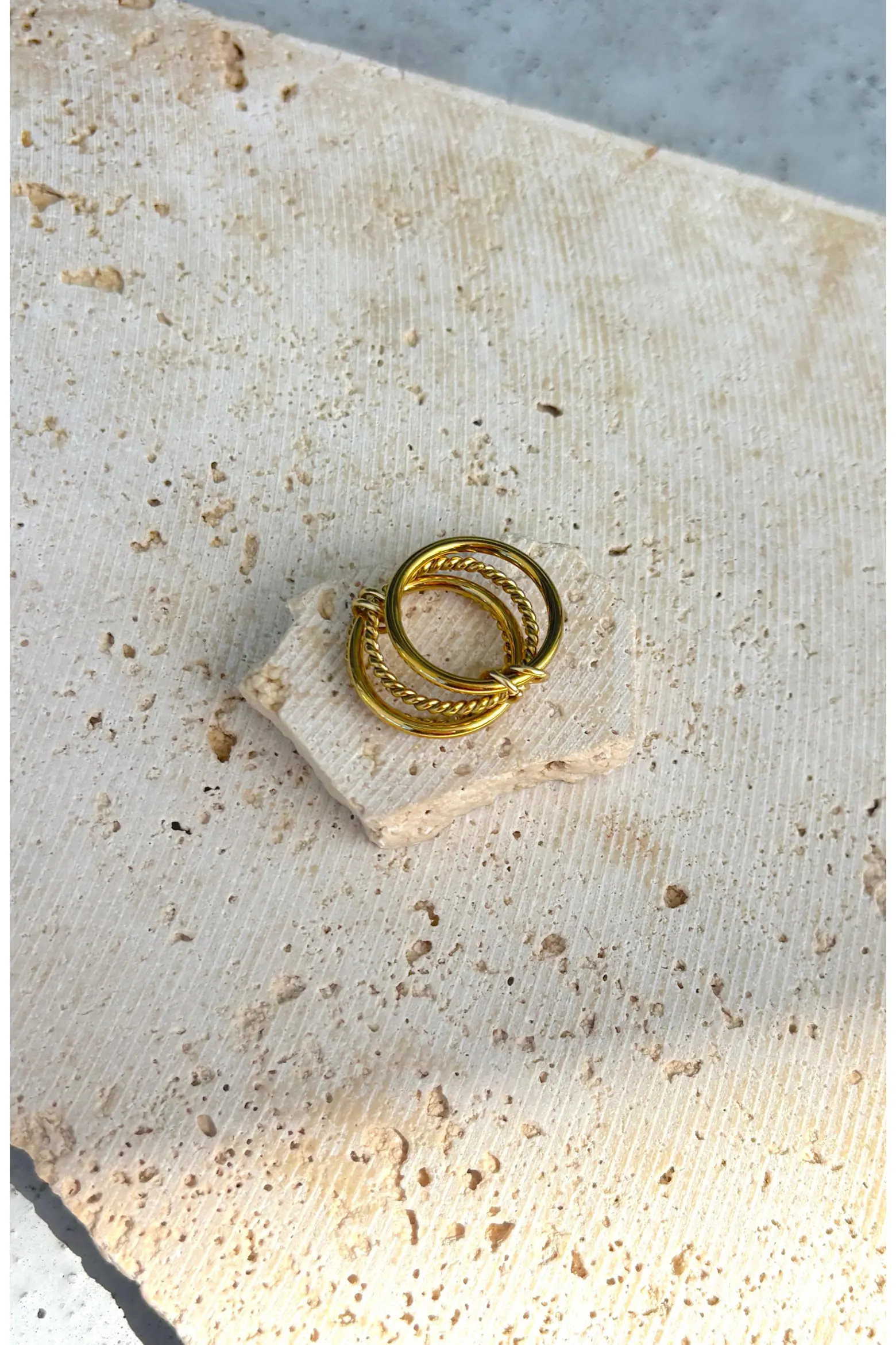 18K Gold Plated Stacked Band Ring (Women) | Nordstromrack | Nordstrom Rack