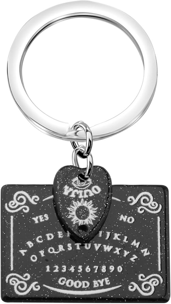 BEKECH Black Ouija Board Inspired Keychain Ouija Board Gift Ouija Gamer Jewelry Witchcraft Occult... | Amazon (US)
