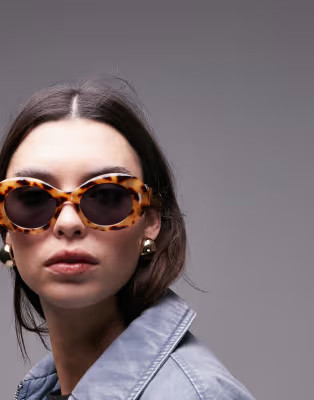 Topshop Peony oversized round sunglasses in tortoiseshell | ASOS (Global)
