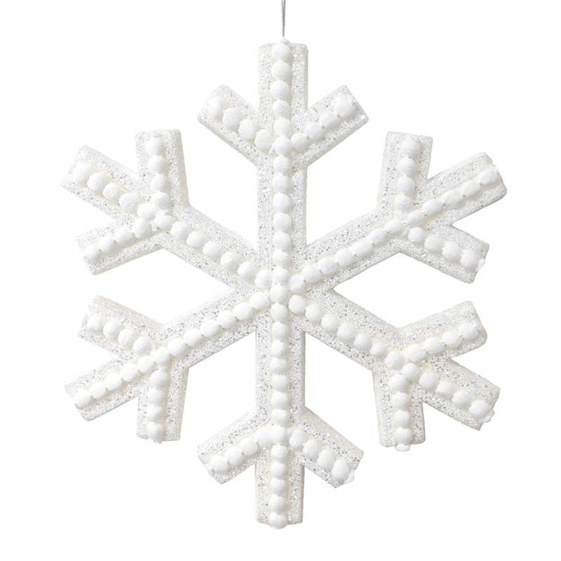 White Snowflake Ornament, 10" | At Home
