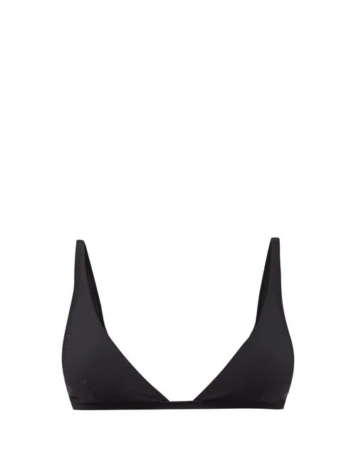 Toteme - Recycled-fibre Triangle Bikini Bra - Womens - Black | Matches (US)