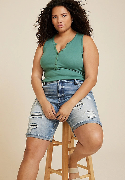 Plus Size Henley Tank Top | Maurices