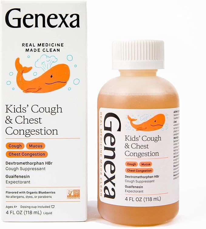 Genexa Kids' Liquid Cough & Chest Congestion Medicine - 4oz - Multi-Symptom Congestion Relief - C... | Amazon (US)