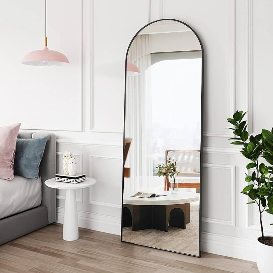 Arched Full Length Mirror, 64"x21" Free Standing Floor Mirror, Modern Full Body Mirror with Stand... | Amazon (US)