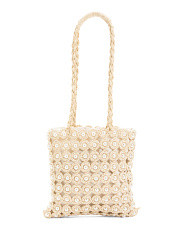 Straw Crochet Shopper With Faux Pearl Beaded Detailing | Handbags | Marshalls | Marshalls