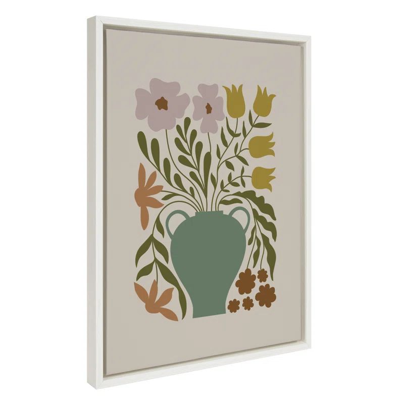 Sylvie Colorful Abstract Retro Floral Multicolored Framed Canvas by The Creative Bunch Studio 18x... | Wayfair North America