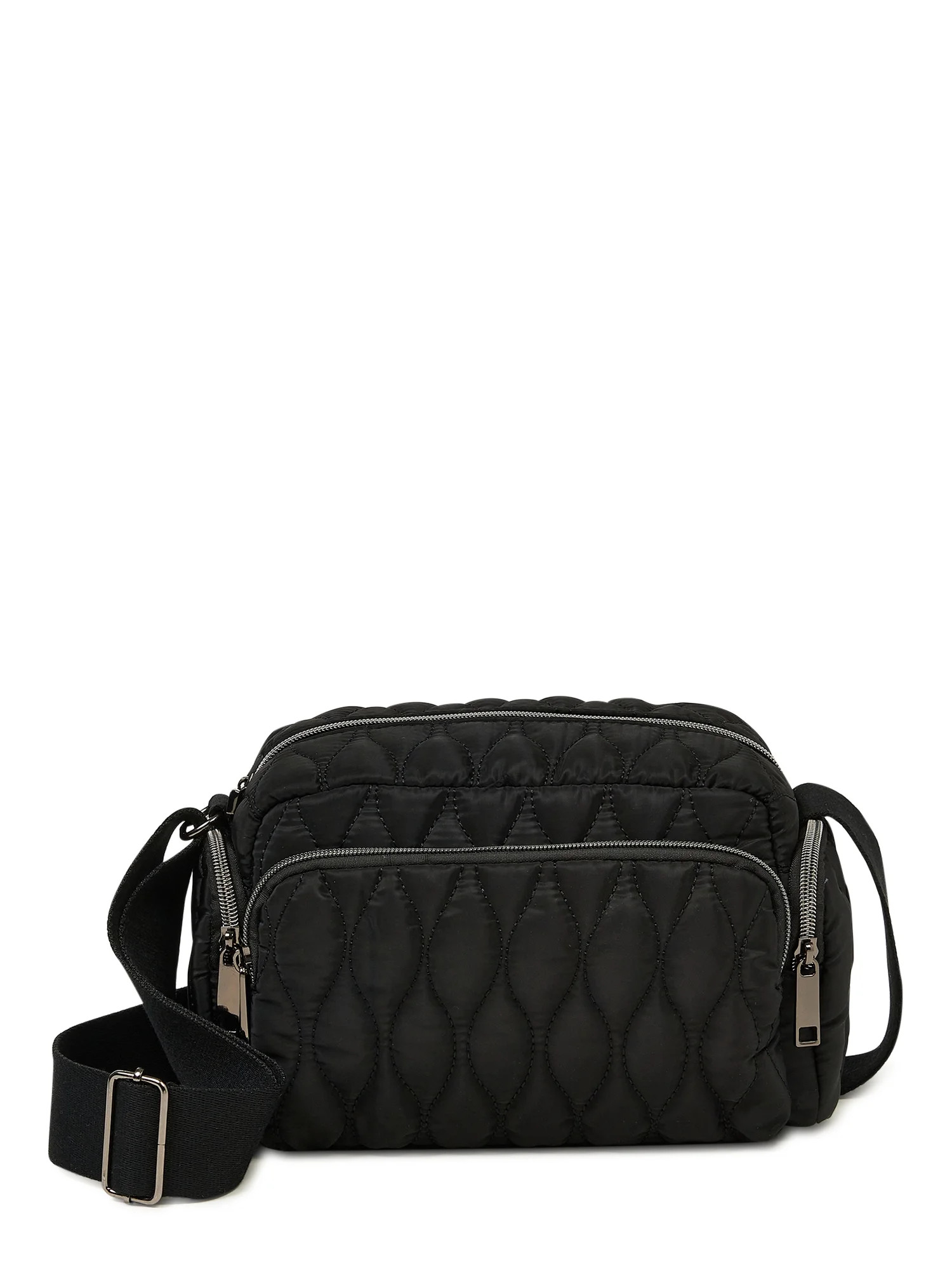 Time and Tru Women's Penny Mini Pocket Nylon Crossbody Black - Walmart.com | Walmart (US)