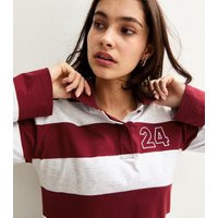 Women's Red Rugby Stripe Long Sleeve Top New Look | New Look (UK)