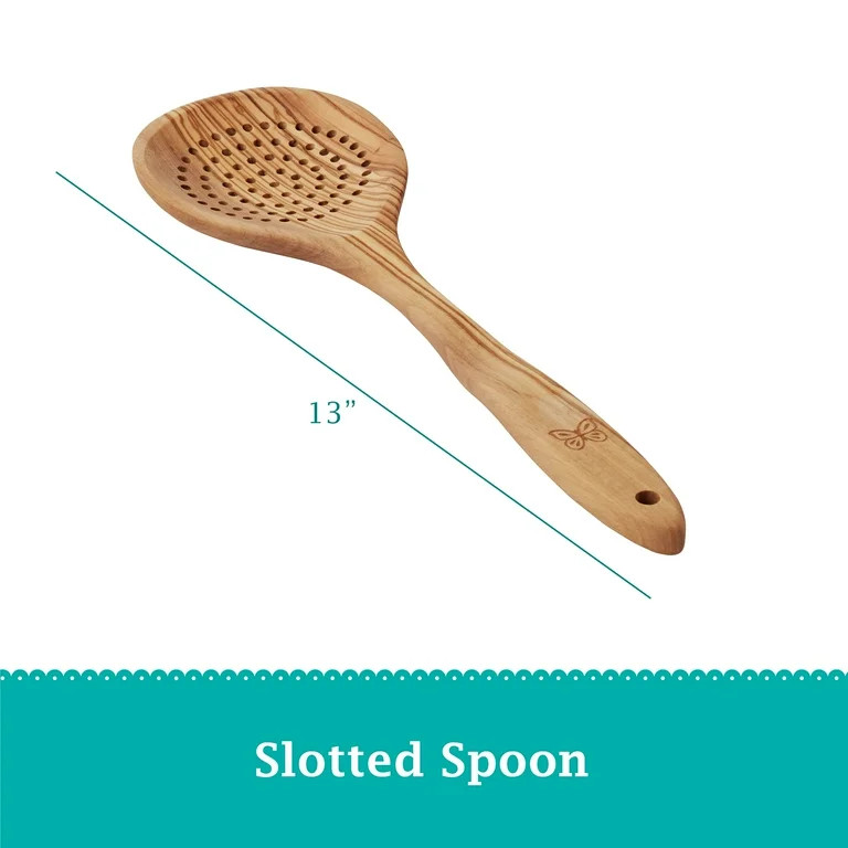 The Pioneer Woman Rustic Olive Wood Slotted Spoon | Walmart (US)