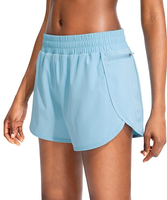 Soothfeel Womens Running Shorts with Phone Pockets High Waisted Athletic Gym Workout Shorts for W... | Amazon (US)