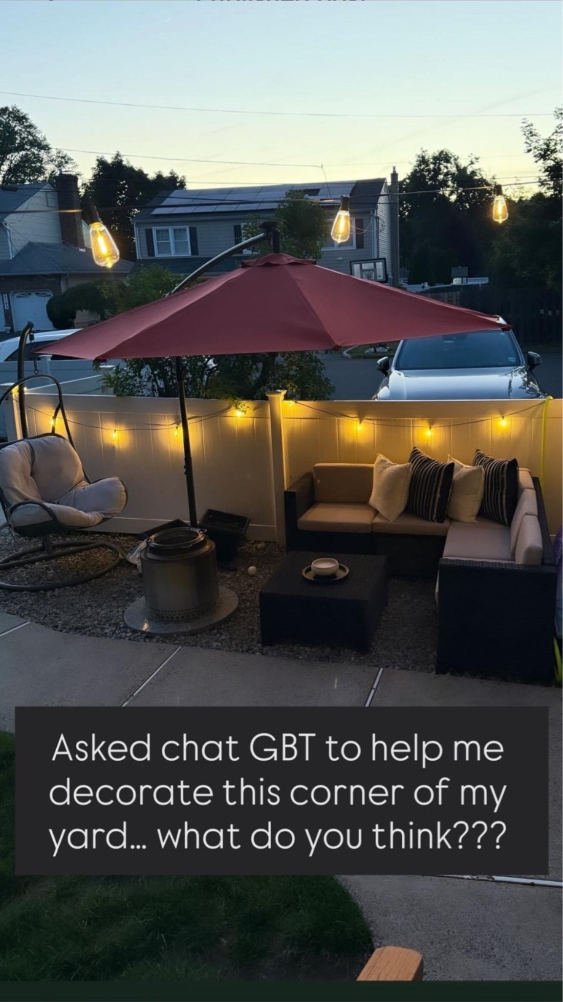 Asked chat GBT to help me decorate this corner of my yard… what do you think???