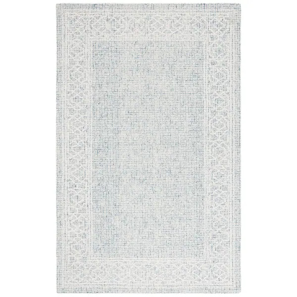 SAFAVIEH Handmade Ebony Lutien Contemporary Wool Rug - 6' x 9' - Blue/Ivory - Rectangle | Bed Bath & Beyond