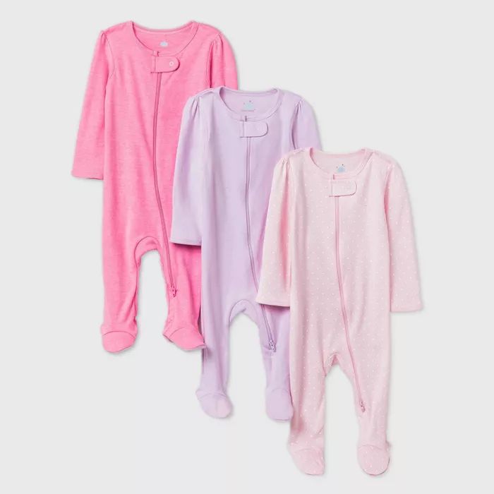 Baby Girls' 3pk Sleep N' Play - Cloud Island™ Pink | Target