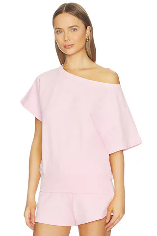 Whitney Off Shoulder Sweatshirt in Lilac Snow | Revolve Clothing (Global)