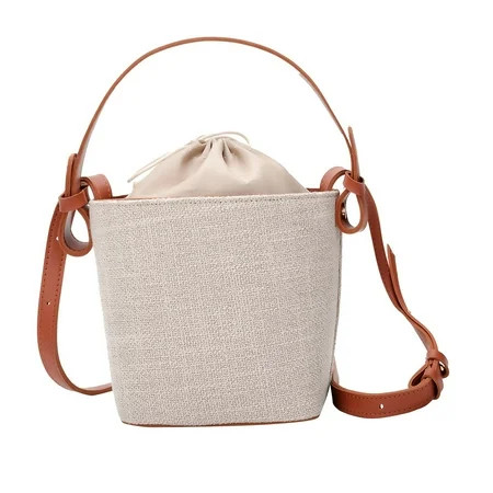 TOYFUNNY Women Vintage Beach Straw Bag Burlap Sling Bucket Bag Beach Bag Messenger Bag | Walmart (US)
