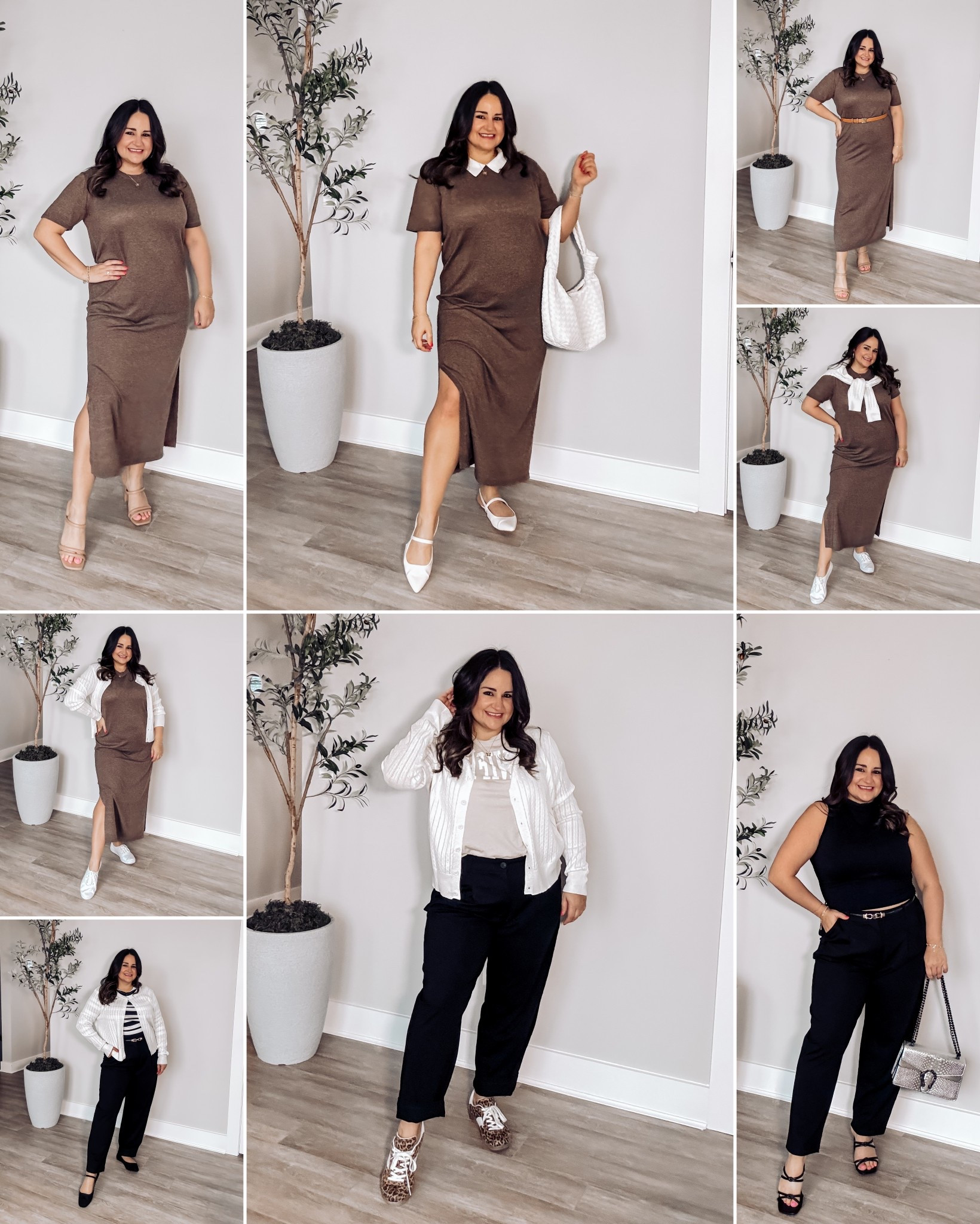 A mini capsule wardrobe made up of black trousers, a short sleeve dress, and a cable knit cardigan to create work outfits and classic preppy outfits!

I’m wearing a size xl in all

Workwear, work outfits, midsize, plus size, petite, preppy style, office outfit, work pants, sweater dress

#LTKMidsize #LTKPlusSize #LTKWorkwear