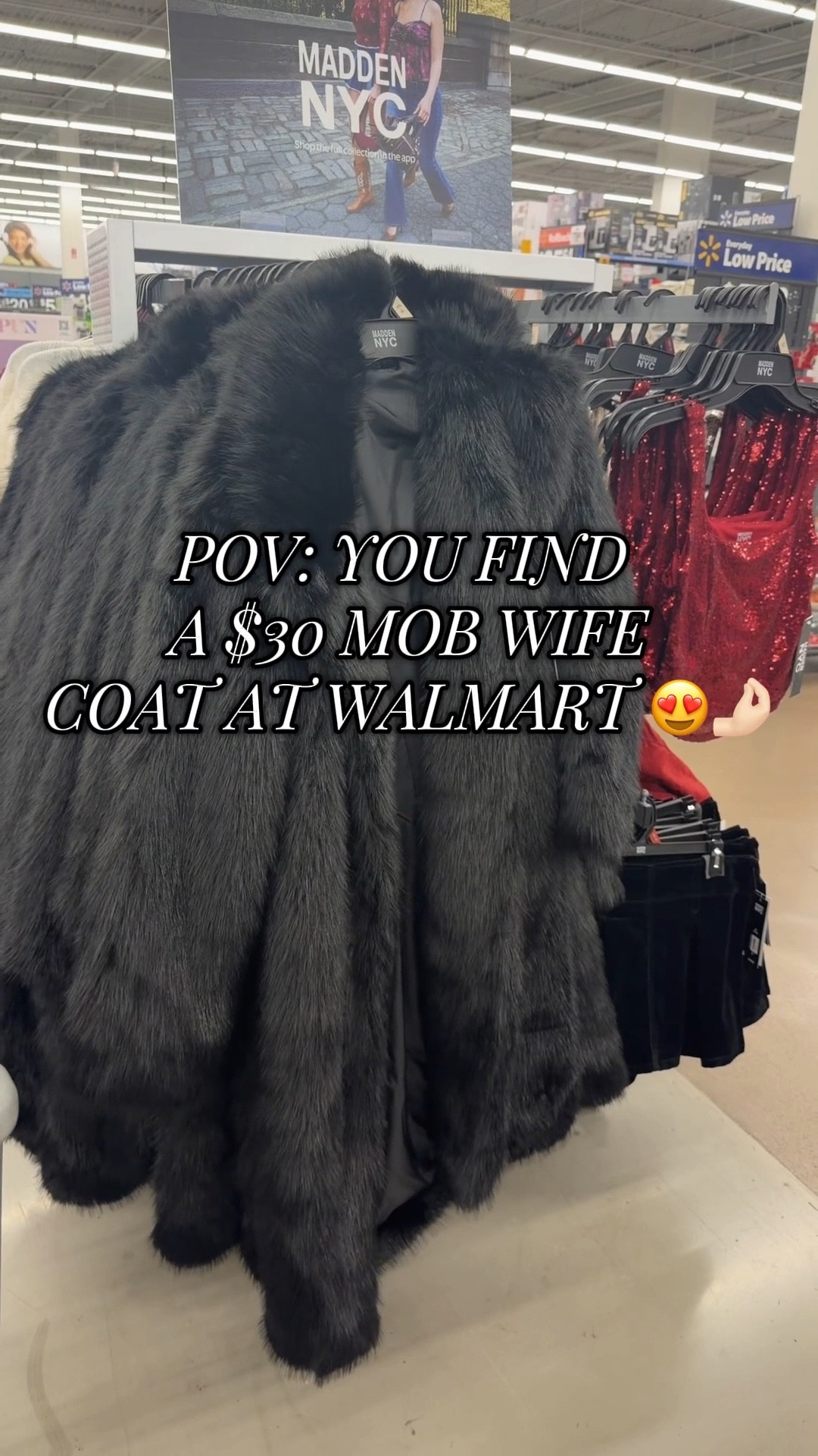WALMART | $30 faux fur coat 