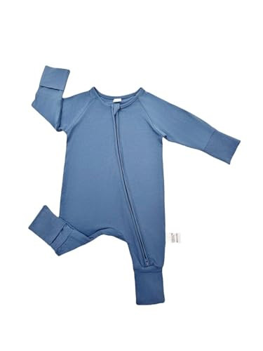 Bow Dream Baby Girl Clothing Bamboo Rayon Newborn outfit Infant boy Outfits Baby boy Romper Footies Jumpsuit Dusty Blue 6-12 Months | Amazon (US)