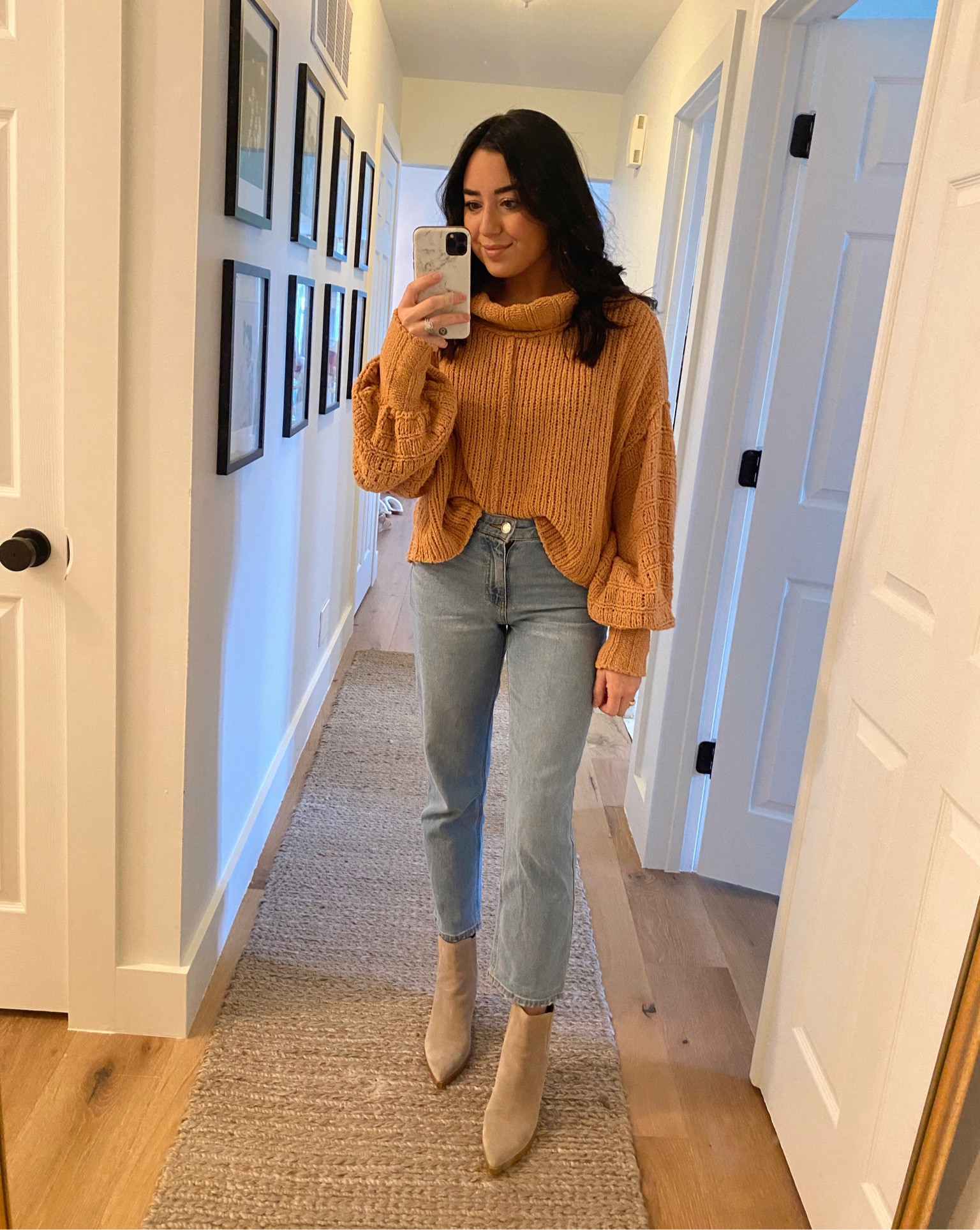 Loving these new cropped slim leg jeans! So cute with booties & only $28! #mom #jeans #target #sweater #booties #freepeople #ootd 

#LTKSeasonal #LTKunder100 #LTKstyletip