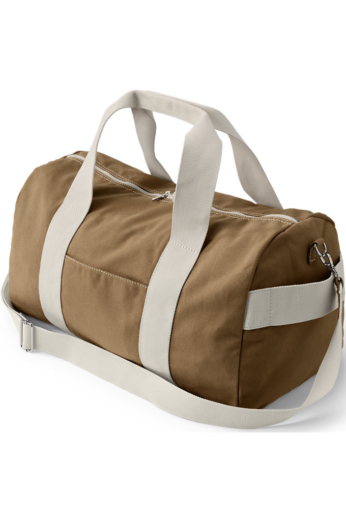 Canvas Weekender Duffle Bag - Lands' End - Tan | Lands' End (US)