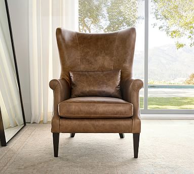 Champlain Wingback Leather Armchair | Pottery Barn (US)