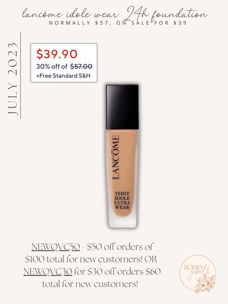 Staple foundation I’ve found this year from Lancôme & love - on sale for $39 & it’s normally $57👏🏼✨ + QVC has two codes right now 👇🏼

Code: NEWQVC30 - $30 off orders $60 or more for new customers OR NEWQVC50 - $50 off orders of $100 total for new customers🏷️🤩

#LTKsalealert #LTKunder50 #LTKbeauty