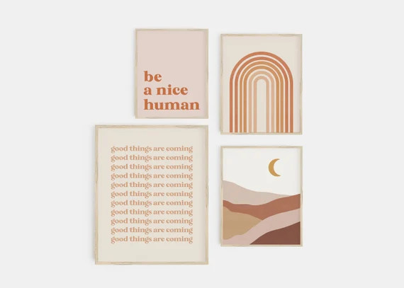 Boho Print Set  Boho Art Print Set  Set of 4 Prints - Etsy | Etsy (US)