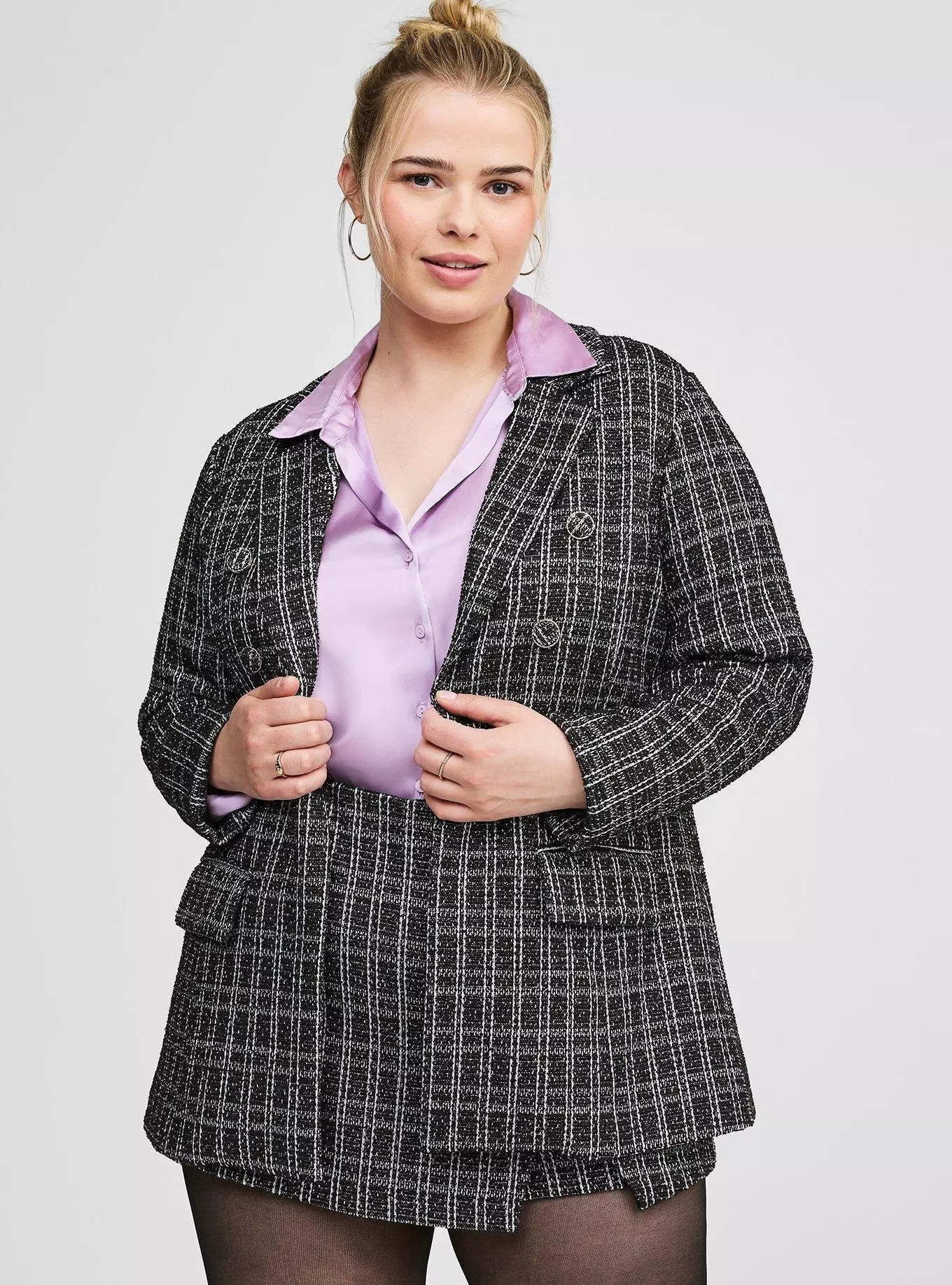 Stretch Boucle Double Breasted Blazer | Torrid (US & Canada)