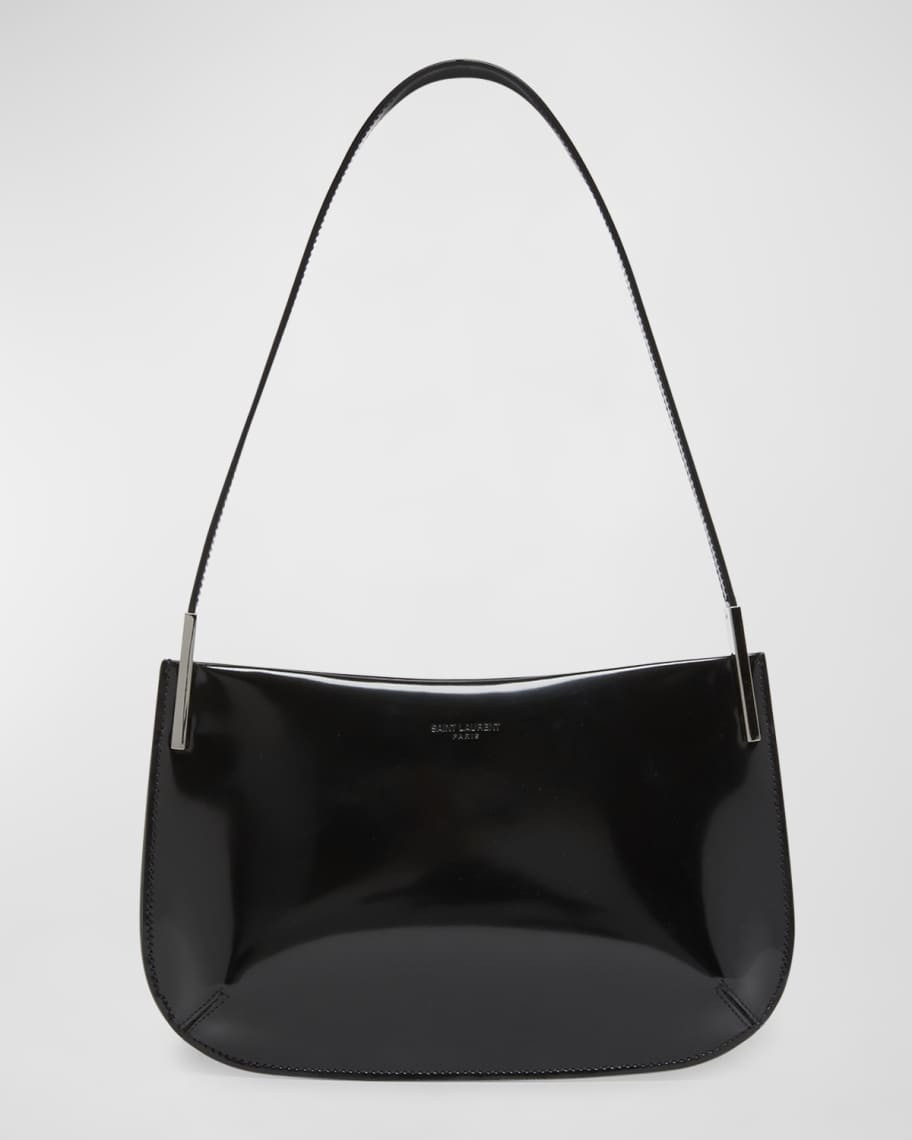 Saint Laurent Mini Flat Shoulder Bag in Patent Leather | Neiman Marcus