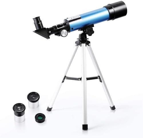Telescope for Beginners Kids, Portable 90X Astronomical Telescope with Tripod, 2 Eyepieces, 1.5X Barlow Len | Amazon (US)