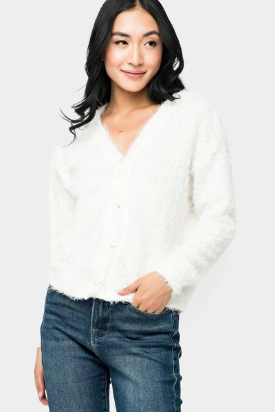 Cozy Eyelash Knit Sweater Cardigan | Gibson