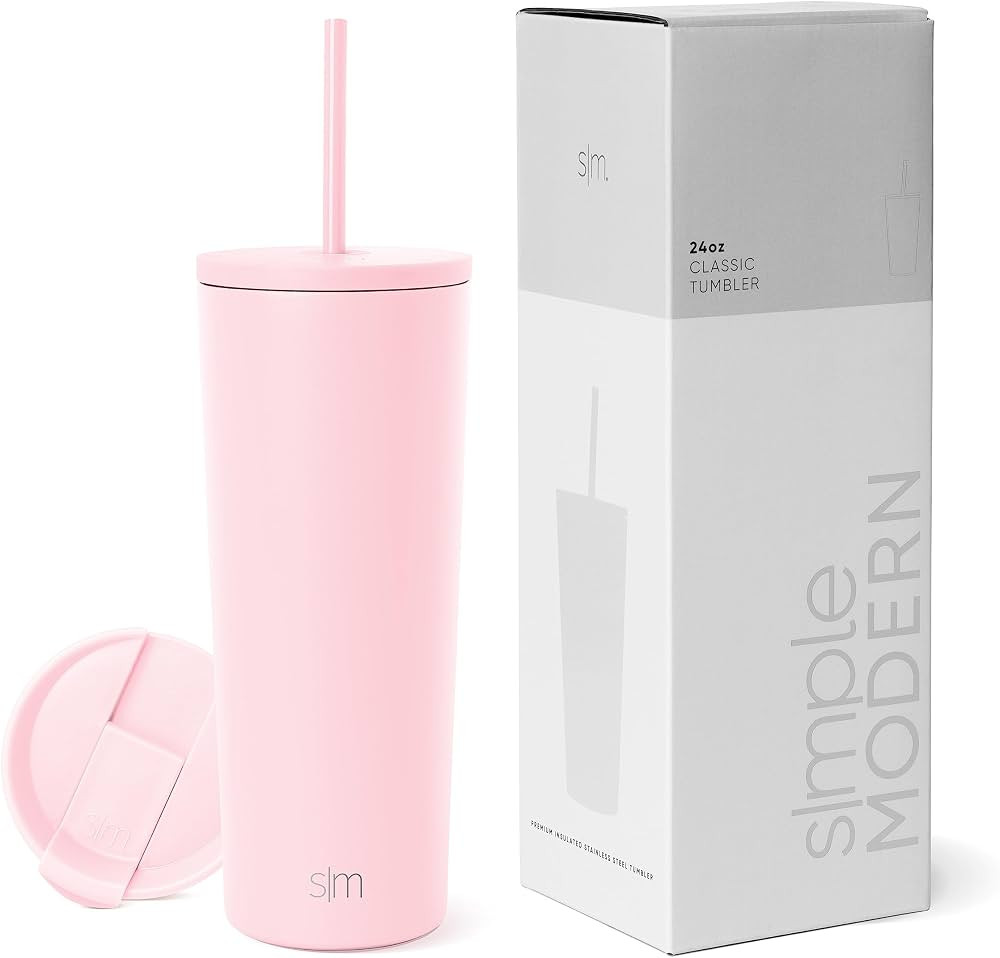 Simple Modern Insulated Tumbler with Lid and Straw | Iced Coffee Cup Reusable Stainless Steel Wat... | Amazon (US)