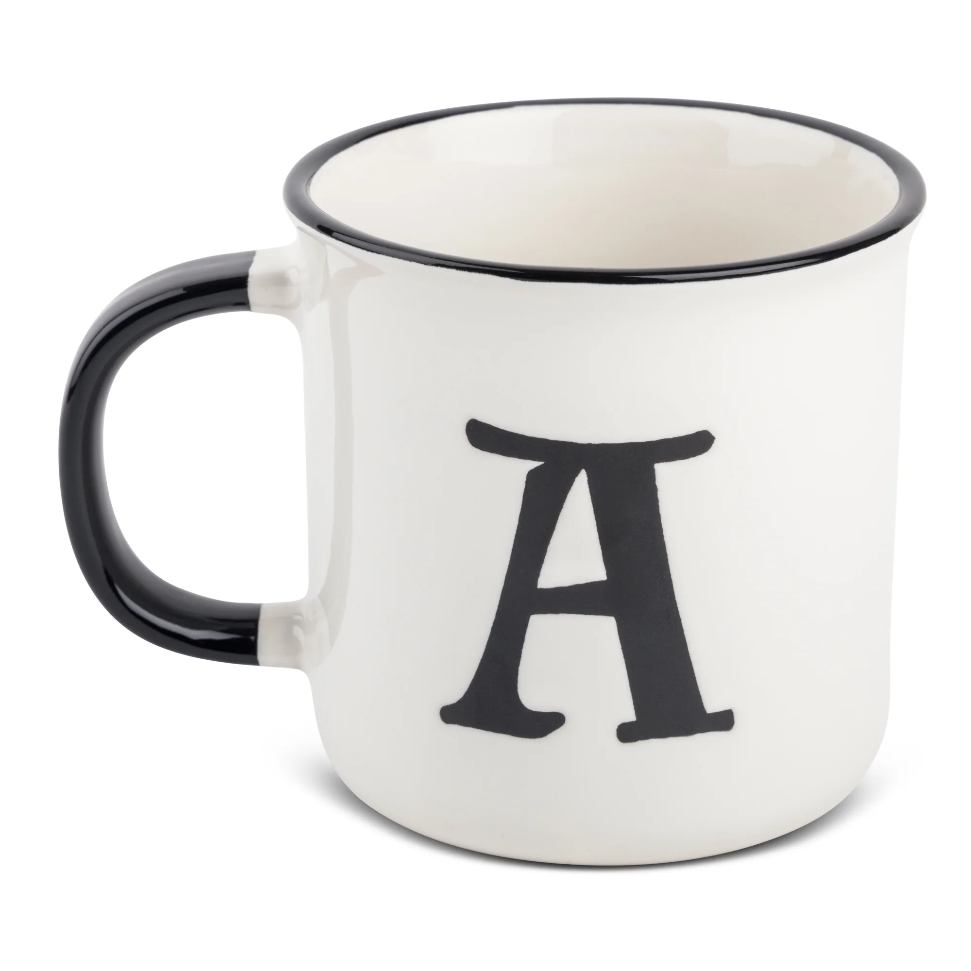 Thyme & Table Monogram A Stoneware Coffee Mug 16oz, White | Walmart (US)